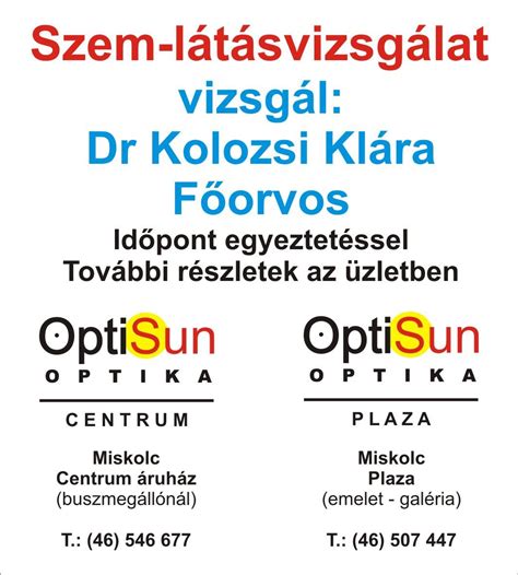 dr kolozsi klára|OptiSun: Szem